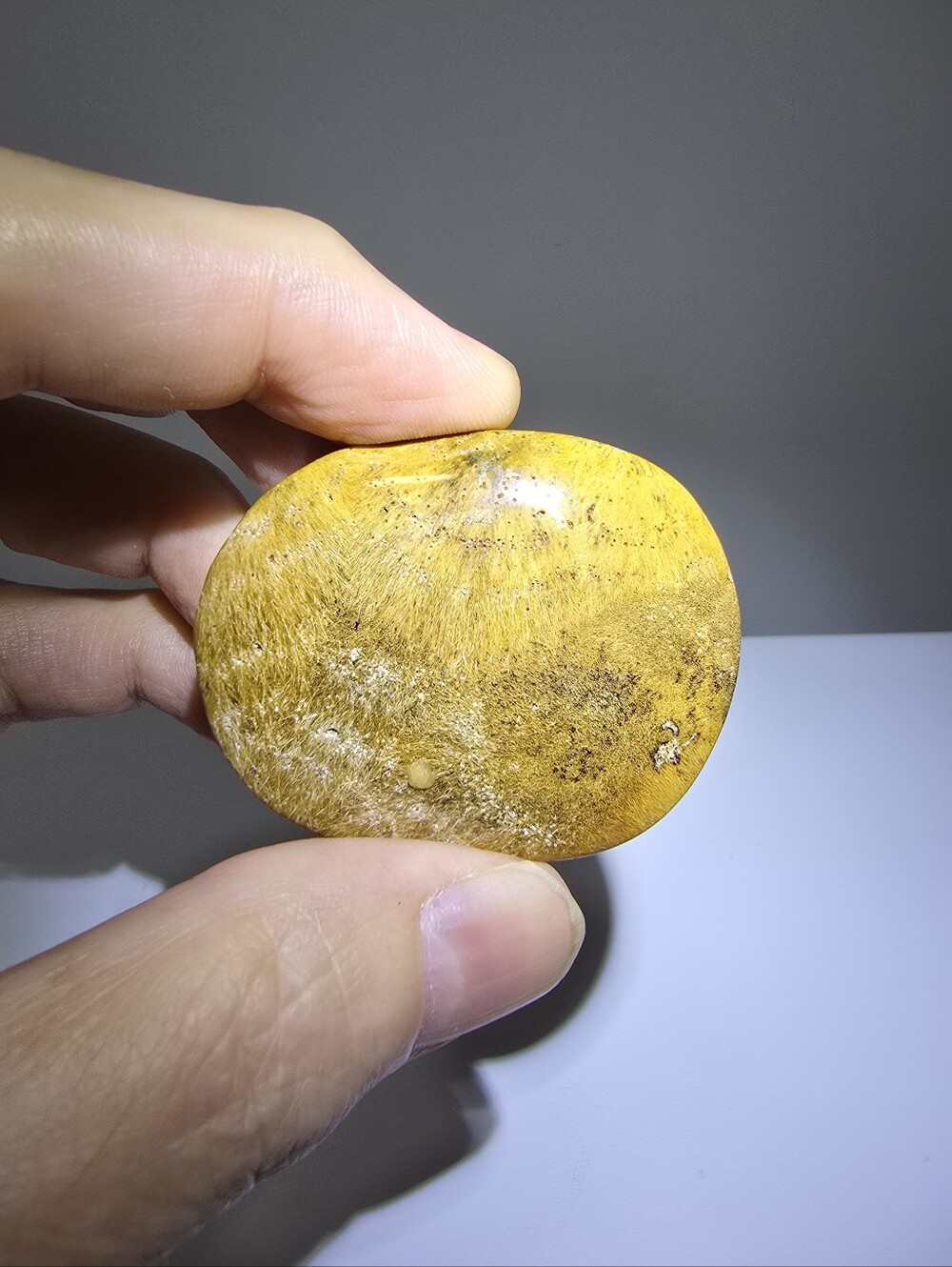 Angel Hair Golden Rutilated Quartz Crystal Palmstone #B